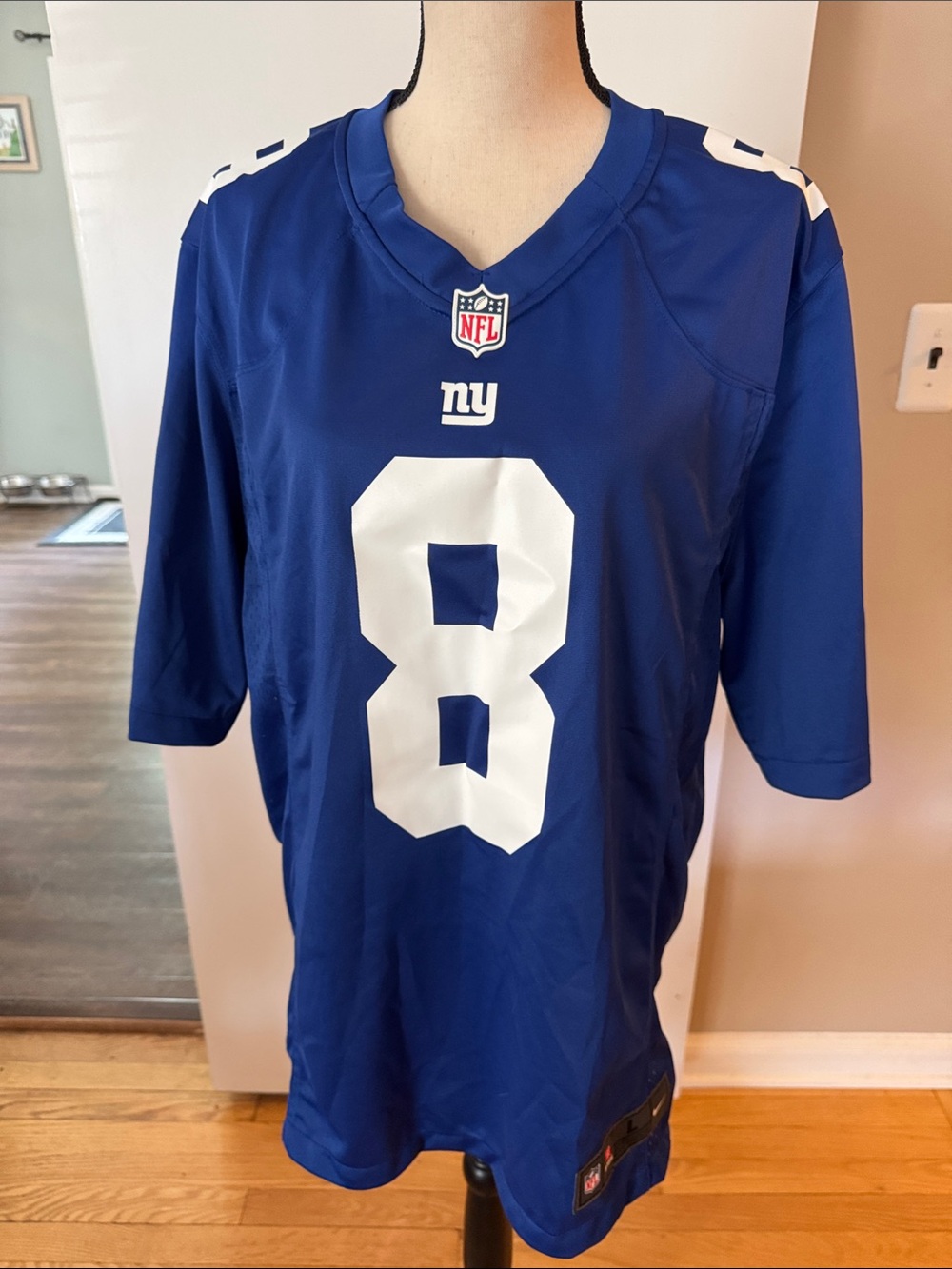 NFL JERSEY Blue Football Jersey with White Number 8 - Jones